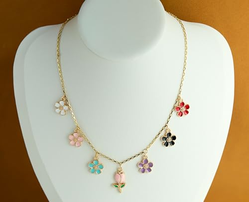 Anjulery 30Pcs Flower Charms for Jewelry Making and Crafting - Enamel Charms for Bracelets Earrings Necklaces Pendants (30Pcs Gold-B) - color: 30Pcs Gold-B
