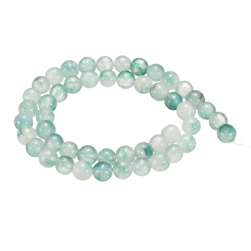 HARFINGTON 50pcs Natural Stone Beads 6mm Green Grass Agate Round Gemstone Stone Loose Beading Real Genuine Smooth Balls Bead for Jewelry Making Bracelets Necklace Earrings DIY - color: Green Grass Agate, size: 6mm