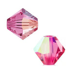 100pcs Authentic Preciosa 3mm (0.12 Inch) Small Faceted Bicone Crystal Loose Beads Rose AB (Pink) Compatible with Swarovski Elements Crystals for Jewelry Making Pre-B368 - color: Rose AB, size: 3mm (0.12 Inch) - 100pcs