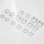 IPINK Piercing Kit 14G-16G Rainbow Surgical Steel Body Piercing Belly Button,Tongue, Eyebrow, Nipple, Lip, Nose, Chi Gauge - style: 50 Pieces