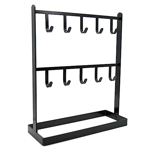 LXZ 1 PC Tabletop Hook Rack – Jewelry Stand Holder – Black Hangers for Necklaces Keys Brace laces Ear Rings - color: Black