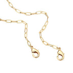 PAVOI 14K Gold Plated Curb Paperclip Box Sphere Bead Snake Herringbone and Figaro Chain Adjustable Necklace - style: Paperclip-S