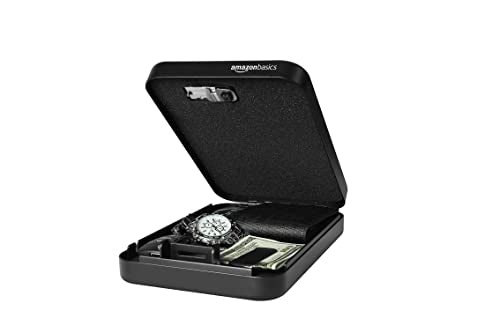 Amazon Basics Portable Security Case Lock Box Safe with Combination Lock for Documents, Valuables and Personal Items, XXL, Black - size: Xxl
