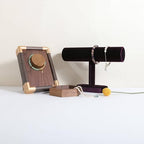 Bracelet T Bar Display for Selling, Wahtch Stand Jewelry Display, Velvet Bangle Holder Organizer【Purple】 - color: Purple