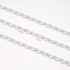 YOUBEIYEE 2 Meters White Enamel Cable Chain Silver Plated Chains Bulk for Women Bracelet Necklace DIY Brass Chains for Jewelry Making - color: White Silver