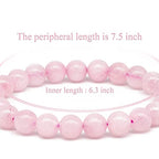 8mm Natural Gemstone Stretch Bracelet, Handmade Unisex Crystal Bracelets for Meditation, Yoga, Spiritual Healing & Positive Energy - color: Rose Quartz