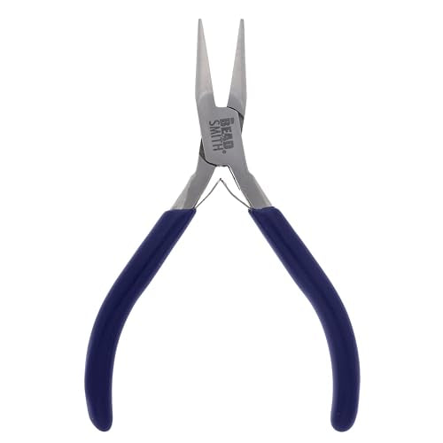 The Beadsmith Chain-Nose Pliers 4-1/2" Long with Fine Tips and Navy Blue Handles, Jewelry Making and Repair Tool - style: Chain Nose