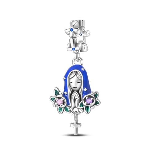 Cross Charms For Bracelets, Sterling Silver Butterfly Charms For Pandora Bracelets, Dangle Pendants & Bead Charm For DIY Jewelry - color: Prayer Girl