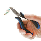 The Beadsmith Ergonomic Flat Nose Pliers – 5 inches (127mm) – Comfortable Ergonomic Grip, Double-Leaf Springs & Polished Steel Head – Extra-Fine Tips for Precision to Medium Level Work - style: Flat Nose