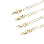 BEADIA 14K Gold Plated Extender Chains 75mm 20pcs Heart Extension Tail Chains for Jewelry Making Findings - color: Heart