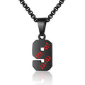 AIAINAGI Baseball Number Necklace - Stainless Steel Chain Pendant for Men Athletes 00-99 Jersey Number Gift - color: Black, style: 9