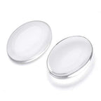 Craftdady 200Pcs Transparent Glass Cabochons 25x18mm Oval Clear Glass Flat Back Dome Tile Cabochons Covers for Photo Pendant Jewelry Making - color: Transparent Clear, size: 25x18mm Oval