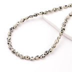 6×8mm Natural Dalmatian Gemstone Loose Beads Flat Oval Healing Crystal Loose Stone Beads for Jewelry Necklace Bracelet Earring Craft - color: Dalmatian