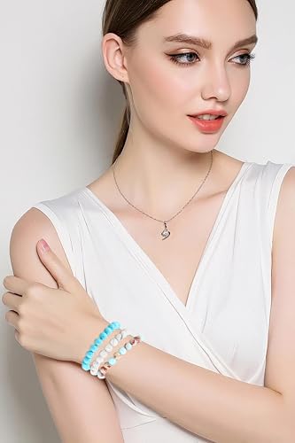 2/3-Pieces 4mm 6mm 8mm Natural Crystal Gemstone – Handmade Reiki Energy Healing Stretch Bracelets Jewelry for Yoga, Meditation, Unisex - color: 3 Pieces (AgalmatoliteJasper&BlueTurquoise&Howlite), size: 8mm