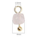 Beadia Natural Faceted Cube Stone Charms 4mm 30pcs with Untarnish Metal Accessories Loose Square Beads for DIY Jewelry Making - color: Rose Quartz