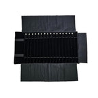 Portable Jewelry Roll Untangled Secure Necklace Travel Storage Bag Displays Holder 16 Chain (Black) - color: Black