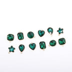 Song Xi Red Shape Random Charms For Jewelry Making Clear Crystal Charms Pendants Bracelets Necklace Earrings Bulk Keychain Arts And Crafts Diy Birthday Gifts For Women AB Color 12pcs - color: Random Shapes - Green