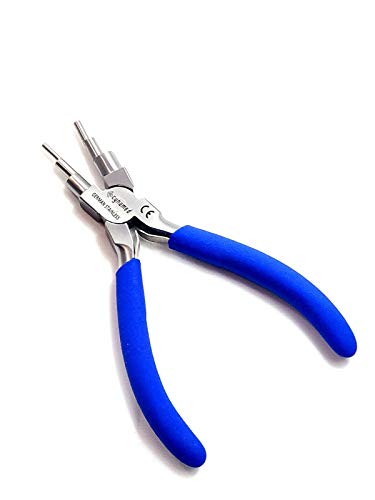 Cynamed German Stainless- 6 in 1 Bail Making Pliers Wire Looping Forming Pliers with Non-Slip Comfort Grip Handle for 2mm to 9mm Loops and Jump Rings-Heavy Duty