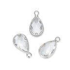 Adabele Grade A Birthstone Pendant Drop 11mm 14mm 16mm Sterling Silver Plated For Personalized Earrings Bracelet Necklace Anklet Pendant Keychain Craft Jewelry Making - color: April (diamond clear), size: 11mm Long - 10pcs
