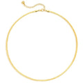 Dremmy Studios Dainty Gold Choker Necklace for Women 14K Gold Plated Coin Disc Figaro Layered Beaded Flat Mariner Sideways Cross Wishbone Link Clavicle Necklaces - style: 2.7mm Woven Chain