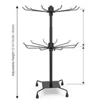 QWORK 2-Tier Rotating Metal Jewelry Display Stand – 2 Pack Adjustable Height Organizer for Necklace, Earrings & Key Rings
