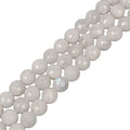 Natural Moonstone 8mm Gemstone Faceted Round Loose Strand Beads for DIY Necklace Bracelet Jewelry Making 15 Inch - color: Moonstone