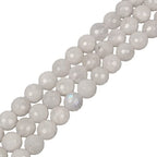 Natural Moonstone 8mm Gemstone Faceted Round Loose Strand Beads for DIY Necklace Bracelet Jewelry Making 15 Inch - color: Moonstone