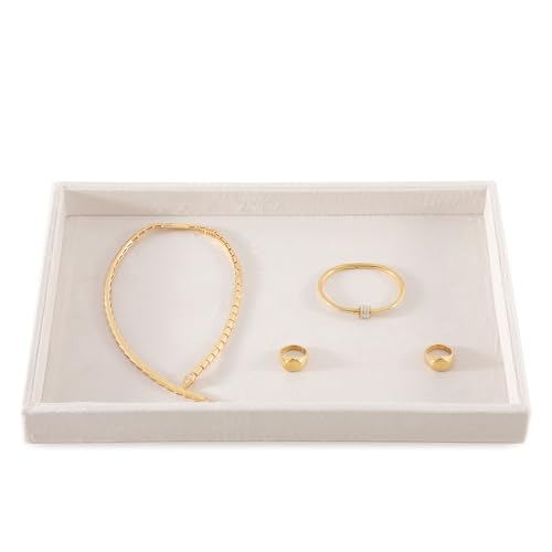 Jewelry Organizers And Storage, Velvet Jewelry Trays,Premium Flat Watch Tray,Luxury Jewelry Display For Vendors,White Necklace Display For Selling - color: White, size: Flat Tray