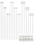 FIVEIZERO 900 PCS Eye Pins and Flat Head Pins for Jewelry Making, Metal Eyepins, Headpins & Ball Head Pins for DIY Earrings, Necklaces, Bracelets, Pendants, 1.2", 1.6", 2",Silver - color: Sliver