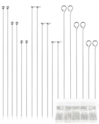 FIVEIZERO 900 PCS Eye Pins and Flat Head Pins for Jewelry Making, Metal Eyepins, Headpins & Ball Head Pins for DIY Earrings, Necklaces, Bracelets, Pendants, 1.2", 1.6", 2",Silver - color: Sliver