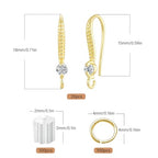 14K Gold Plated Cubic Zirconia Earring Hooks 220PCS Earring Findings for Jewelry Making Hypoallergenic Fish Hooks for DIY Earrings - color: 14K Gold-Small Cubic Zirconia Earring Hooks