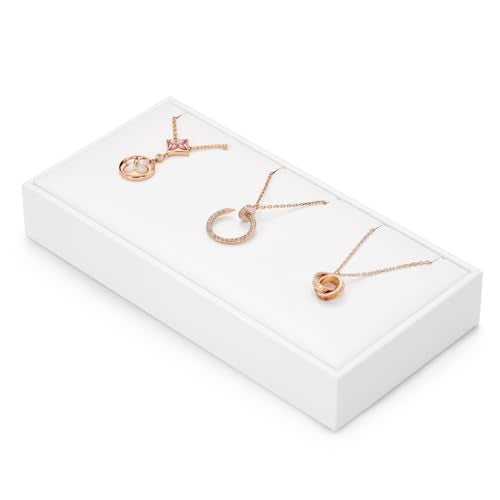 3 Slot PU Leather Necklace Jewelry Stand Pendant Drawer Organizer Tray White Bracelets Display Holder USP-TT16609-new (White) - size: 6.3" x 3.15" x 0.98"