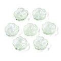 KISSITTY 100pcs Flower Glass Beads Light Green Crystal Aesthetic Flowers Drilled Bead Caps Charm Spacers for DIY Necklaces Earrings Bracelets Jewelry Craft Making for Women - color: Light Green