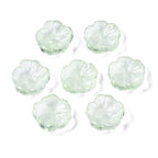 KISSITTY 100pcs Flower Glass Beads Light Green Crystal Aesthetic Flowers Drilled Bead Caps Charm Spacers for DIY Necklaces Earrings Bracelets Jewelry Craft Making for Women - color: Light Green