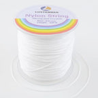 LUSTEMBER 0.8mm Nylon String, Strong Bracelet String, Durable Nylon Cord for Jewelry Making, Bracelets, Beading, Necklaces, Rattail Braiding, Kumihimo, Wind Chimes, Blinds and Handicrafts - size: White