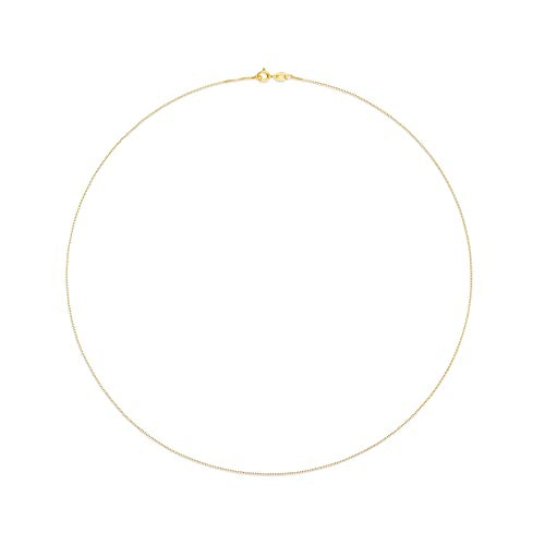 Amazon Essentials Sterling Yellow Gold or Silver Thin 0.8mm Box Chain Necklace - color: Yellow Gold, size: 20"