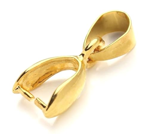 10pcs Adabele Real Yellow Gold Plated 925 Sterling Silver Hypoallergenic Pendant Clasp Pinch Bail 20mm Clip Connector for DIY Craft Jewelry Making SS230-6 - color: Gold Plated Sterling Silver, size: 20mm - 10pcs