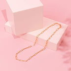 PAVOI 14K Gold Plated Curb Paperclip Box Sphere Bead Snake Herringbone and Figaro Chain Adjustable Necklace - style: Paperclip-S