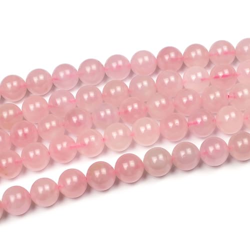 MJDCB 7A Pure Natural Rose Quartz Beads Round Loose Beads for Jewelry Making DIY Bracelet 15" (10mm) - color: Rose Quartz, size: 10mm