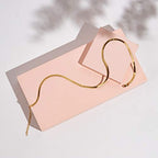 PAVOI 14K Gold Plated Curb Paperclip Box Sphere Bead Snake Herringbone and Figaro Chain Adjustable Necklace - style: Snake-M
