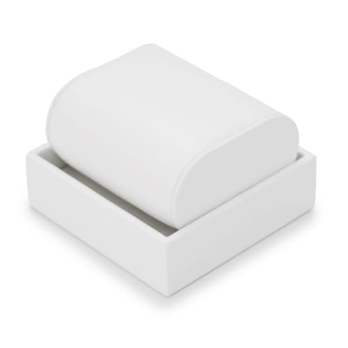 PU Leather Watch Stand Display Holder Organizer Jewelry Showcase (White) - size: 3.15" x 3.15" x 1.97"