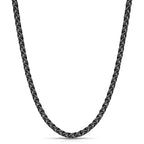 Fiusem Black Wheat Chains for Men and Women, 2/2.5/3/4/5mm Stainless Steel Necklace Chain, Mens Necklace Jewelry Gift 16-28 Inch - size: 16 Inches, style: Black 2MM
