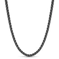 Fiusem Black Wheat Chains for Men and Women, 2/2.5/3/4/5mm Stainless Steel Necklace Chain, Mens Necklace Jewelry Gift 16-28 Inch - size: 22 Inches, style: Black 2MM