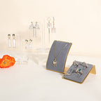 GemeShou Grey Necklace display stand, Velvet Jewelry necklace display holder for selling, small metal earring neck storage organizer, online jewelry photography props【Grey】 - color: grey