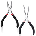 2 PCS Small Needle Nose Pliers, 2 Sizes Mini Jewelry Pliers Portable Long Noses Plier & Bent Noses Plier for Making Repairing Jewelry Wrapping Bending Wire DIY Crafts Supplies