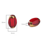 Glass Rice Beads Clear Wine Red 4x6mm 50pcs Faceted Oval Golden Edge Crystal Loose Beads for DIY Craft Jewelry Making - color: Clear Wine Red