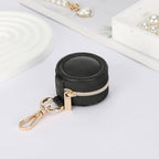 KUKUVR Jewelry Ring Holder Box with Keychain, Portable Gym Jewelry Storage Box Case, Small Travel Ring Earring Stud Necklace Storage Case (Black) - color: Black
