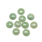 Fashewelry 50Pcs Natural Green Aventurine Cabochon Stone Half Round Beads 6mm Tiny Flat Back Gemstone Chakra Healing Crystal Cover Cabs for Jewelry Making - color: 8-Green Aventurine, size: 6x3~4mm