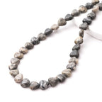 10mm Natural Map Stone Beads Heart Shape DIY Loose Gemstone Energy Healing Crystal Charms for Jewelry Making Handmade - color: Map Stone