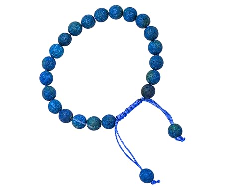 Amazing Gemstone Blue Lava Bracelet for Women Men's Gifts - Protection Healing Crystal Bracelet - 8mm Gemstone Beaded Adjustable Bracelet Pulseras Para Hombres Mujer Stocking Stuffers - color: Blue Lava